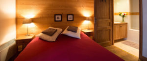 details of bedroom in chalet belvedere in tignes france