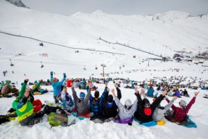 Xgames in tignes, group from chalet chardons